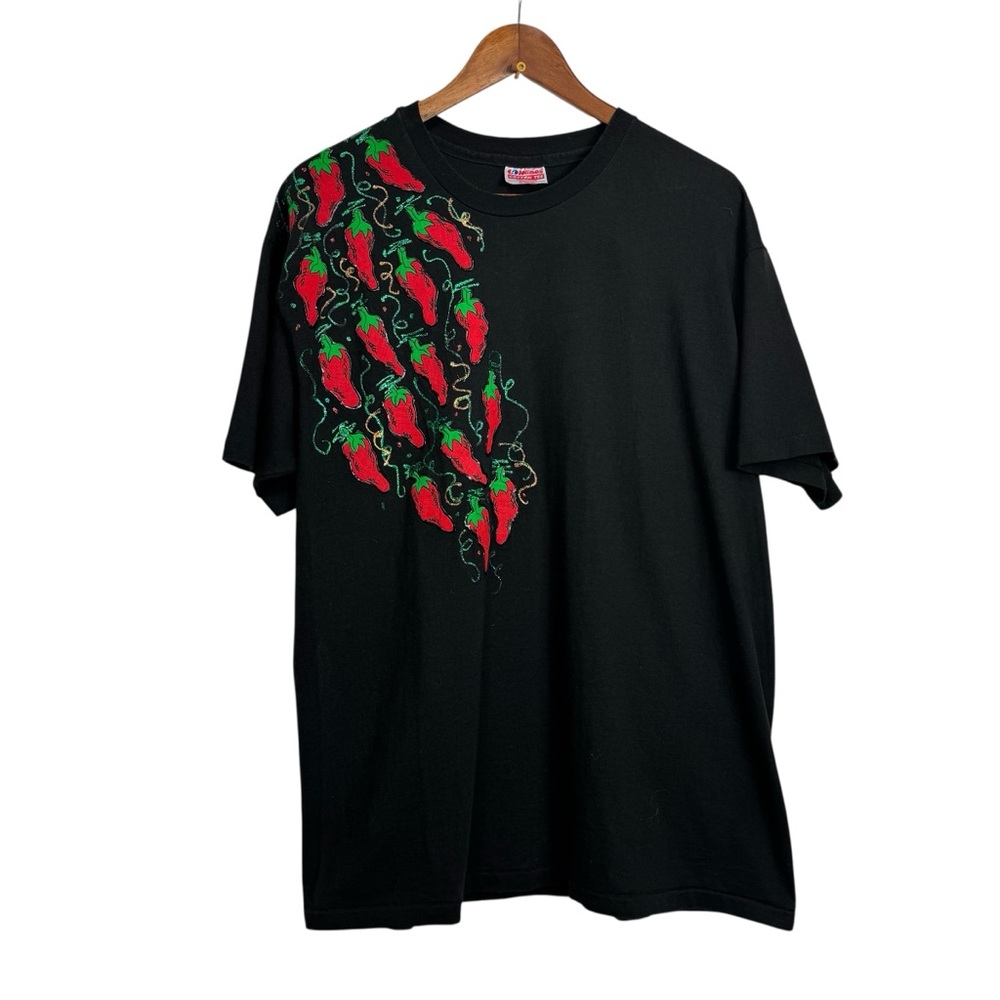 Hanes Vintage Chili Pepper DIY design Black Tee Cinco De Mayo Fiesta